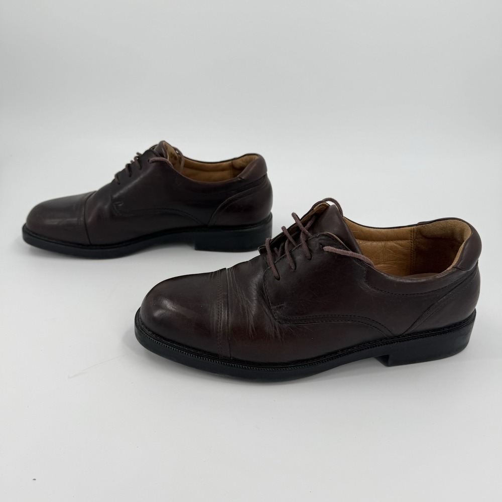 Bass Men's 11M Brown Genuine Leather Cap Toe Oxford Lace Up Dress Shoes